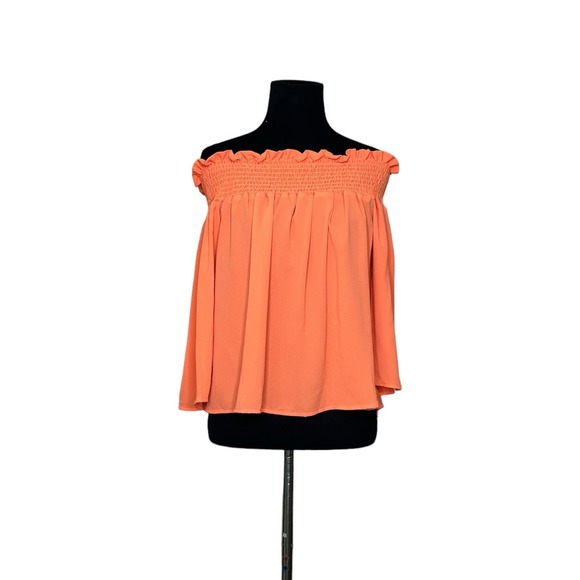 Glam orange 3/4 sleeves off shoulder crop top size Large - Picture 11 of 11